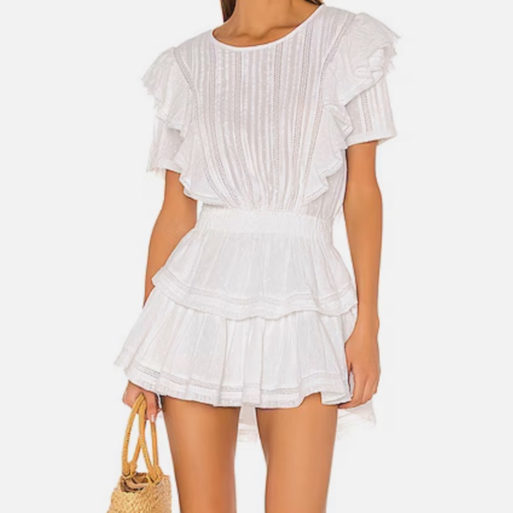 Love Shack Fancy Natasha Mini Dress, White, Medium